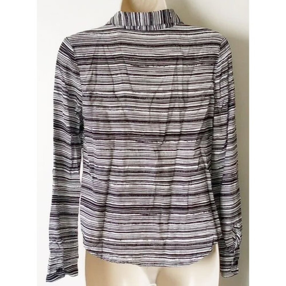 MADE IN USA Splendid Striped Long Sleeve Top XS Black White 50off3 - Picture 2 of 4